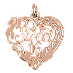 14K or 18K Gold Sweet 16 Pendant