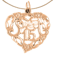 Colgante Dulce 15 de oro de 14 quilates o 18 quilates