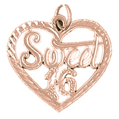 14K or 18K Gold Sweet 16 Pendant