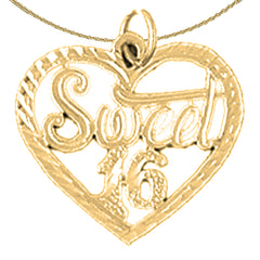 14K oder 18K Gold Sweet 16 Anhänger
