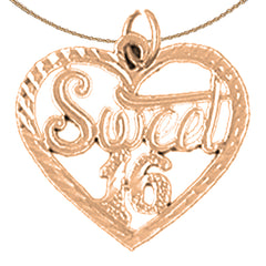14K oder 18K Gold Sweet 16 Anhänger