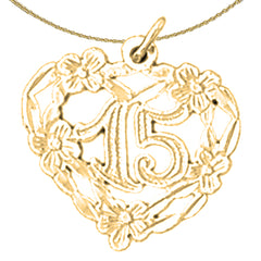 14K oder 18K Gold Sweet 15 Anhänger