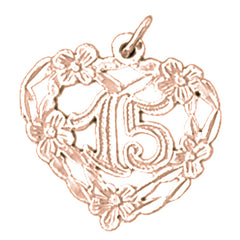 14K or 18K Gold Sweet 15 Pendant