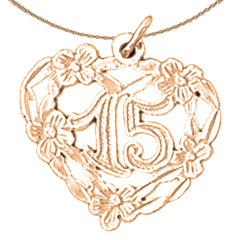 14K oder 18K Gold Sweet 15 Anhänger