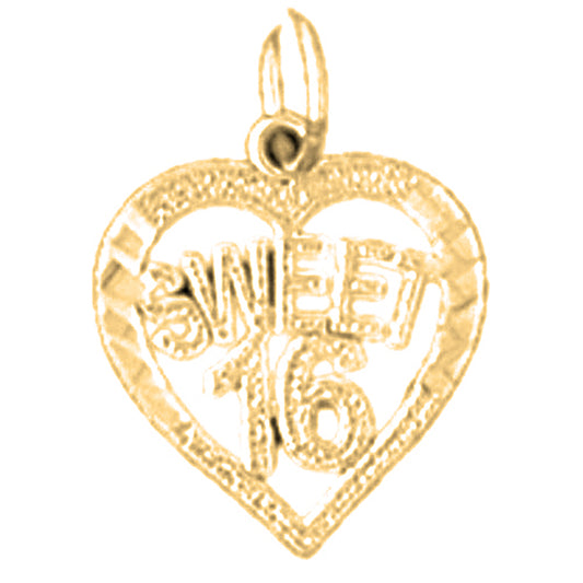 14K or 18K Gold Sweet 16 Pendant