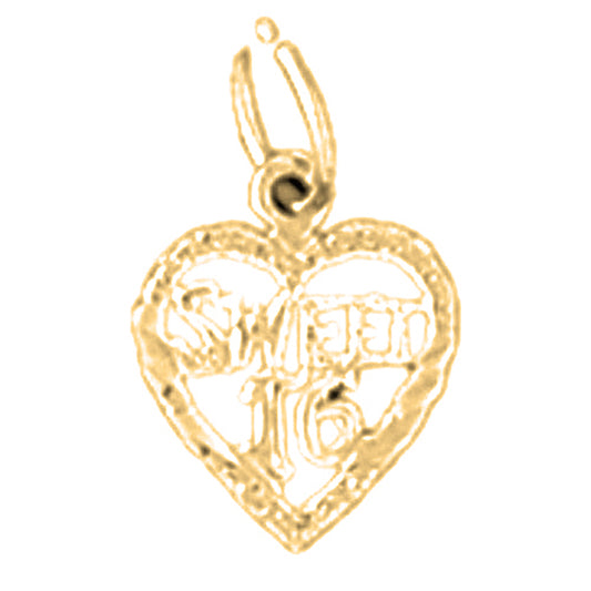 14K or 18K Gold Sweet 16 Pendant