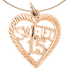 14K or 18K Gold Sweet 15 Pendant