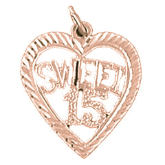 14K or 18K Gold Sweet 15 Pendant