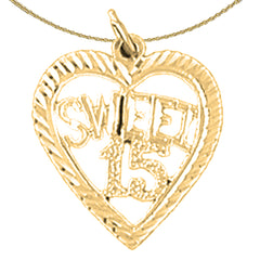 14K or 18K Gold Sweet 15 Pendant