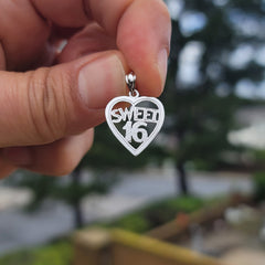 14K or 18K Gold Sweet 16 Pendant