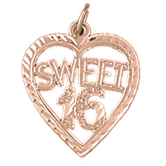 14K or 18K Gold Sweet 16 Pendant