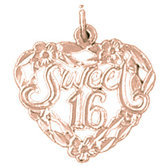 14K or 18K Gold Sweet 16 Pendant