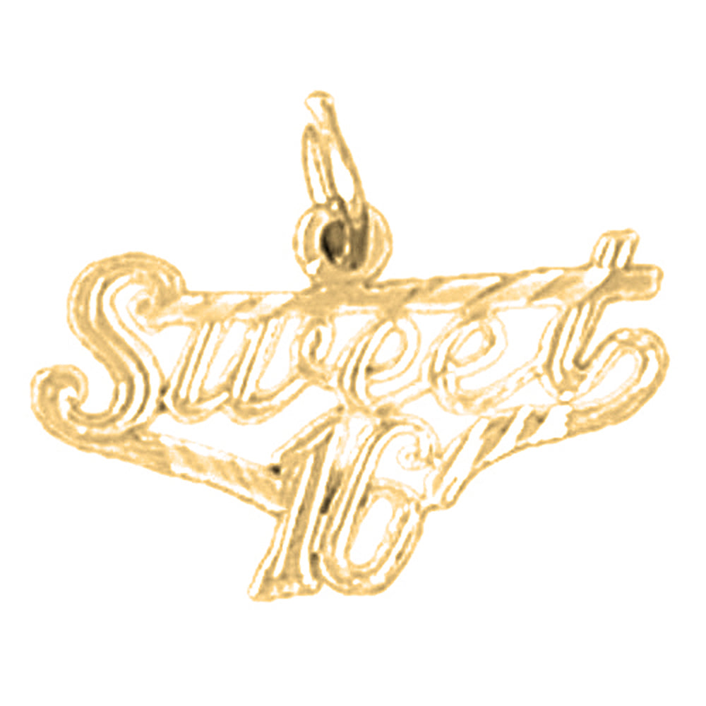 14K or 18K Gold Sweet 16 Pendant