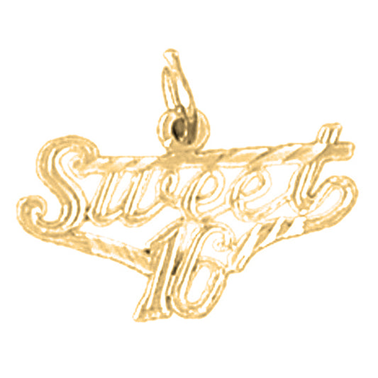 14K or 18K Gold Sweet 16 Pendant