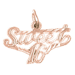 14K or 18K Gold Sweet 16 Pendant