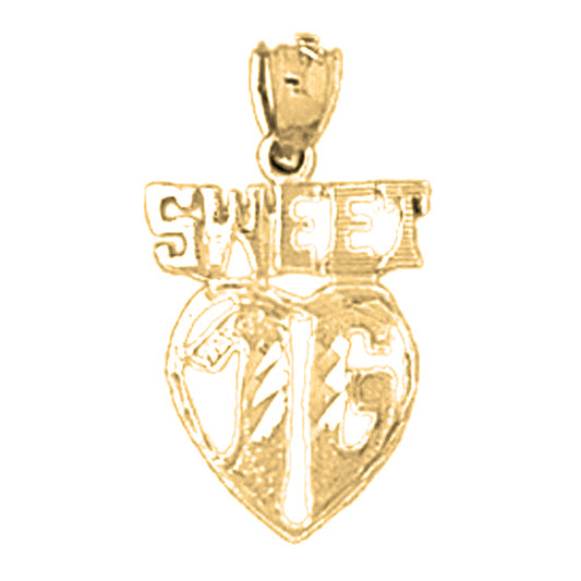 14K or 18K Gold Sweet 16 Pendant
