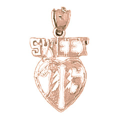 14K or 18K Gold Sweet 16 Pendant