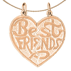 10K, 14K or 18K Gold Best Friends In Heart Pendant