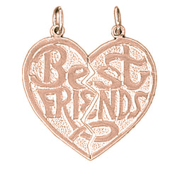 10K, 14K or 18K Gold Best Friends In Heart Pendant