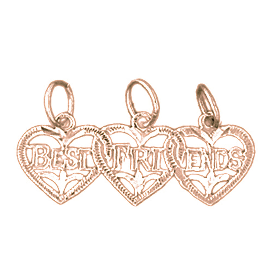 10K, 14K or 18K Gold Best Friend In Heart Pendant