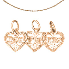 10K, 14K or 18K Gold Best Friend In Heart Pendant