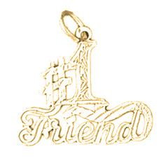 10K, 14K or 18K Gold #1 Friend Pendant