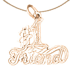 10K, 14K or 18K Gold #1 Friend Pendant