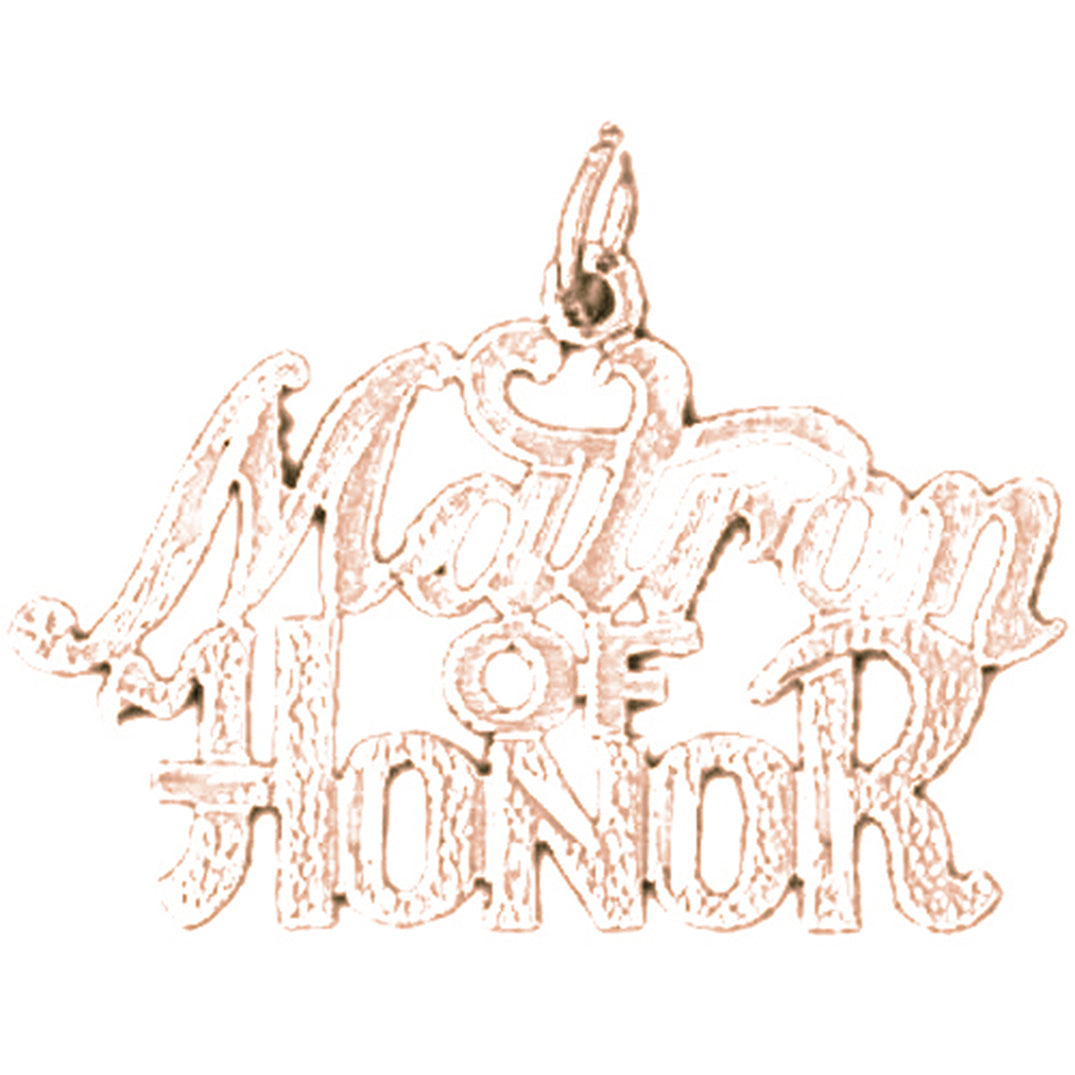 14K or 18K Gold Matron Of Honor Pendant