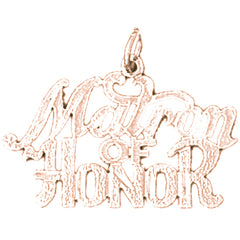 14K or 18K Gold Matron Of Honor Pendant