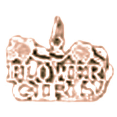 14K or 18K Gold Flower Girl Pendant