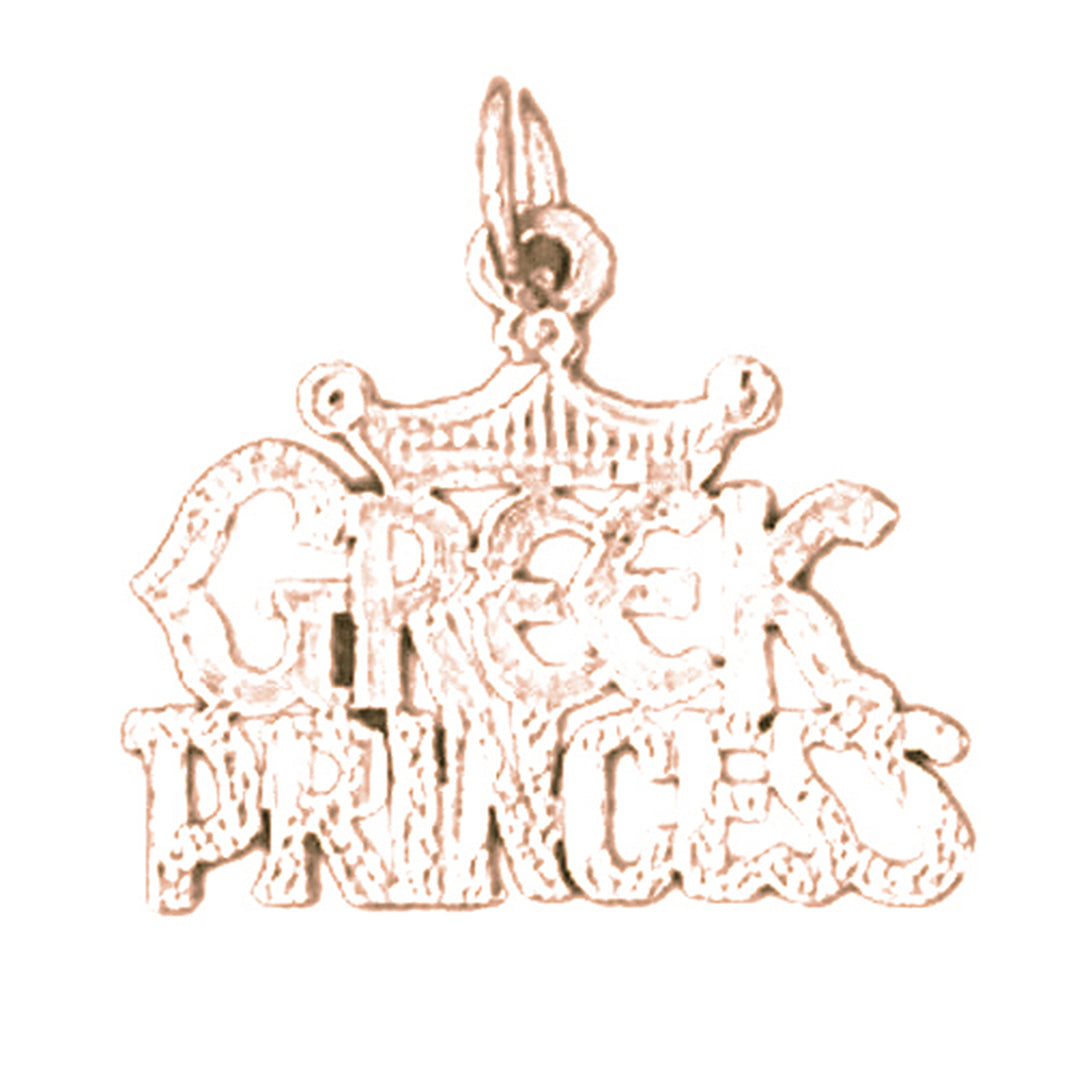 14K or 18K Gold Greek Princess Pendant