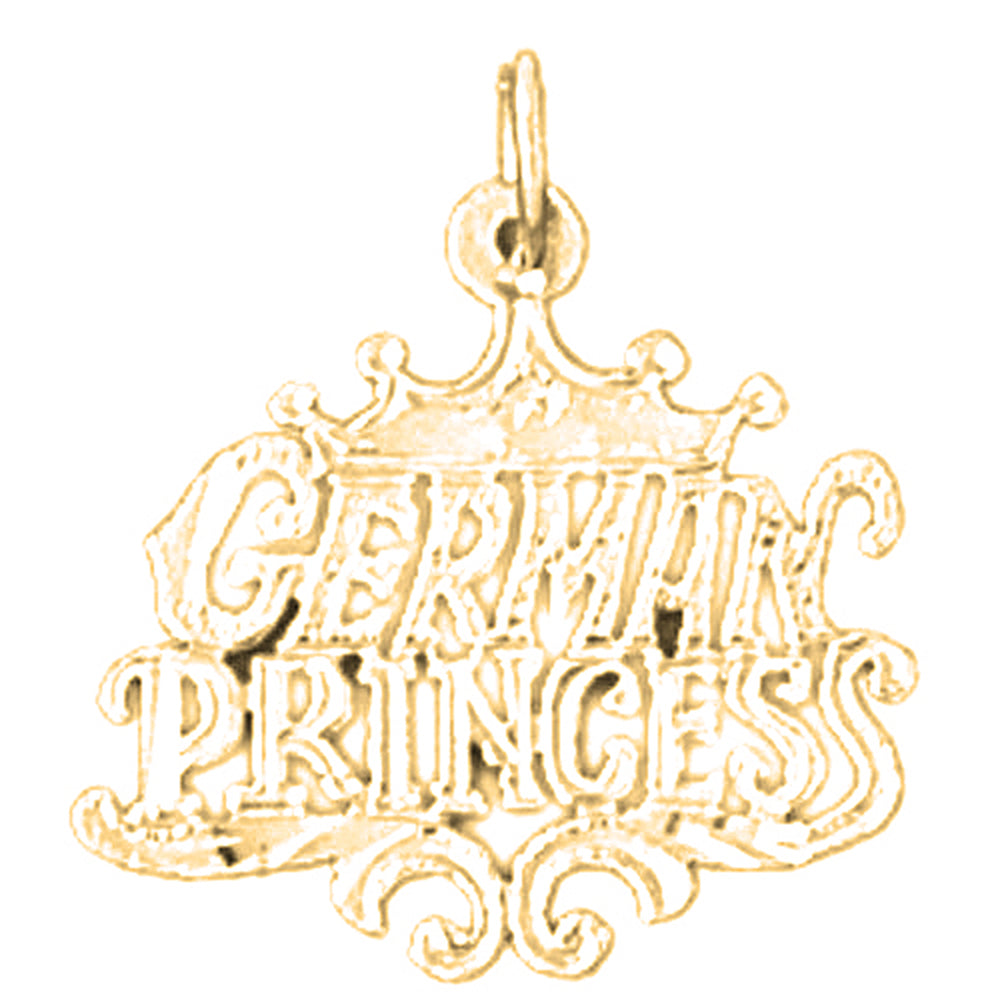 14K or 18K Gold German Princess Pendant