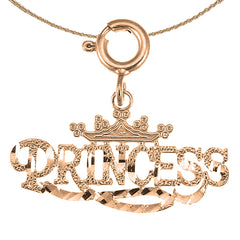 14K or 18K Gold Princess Pendant