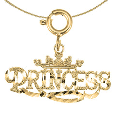 14K or 18K Gold Princess Pendant