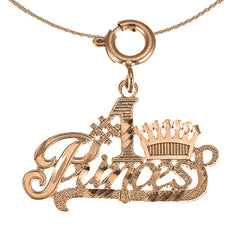 14K or 18K Gold #1 Princess Pendant