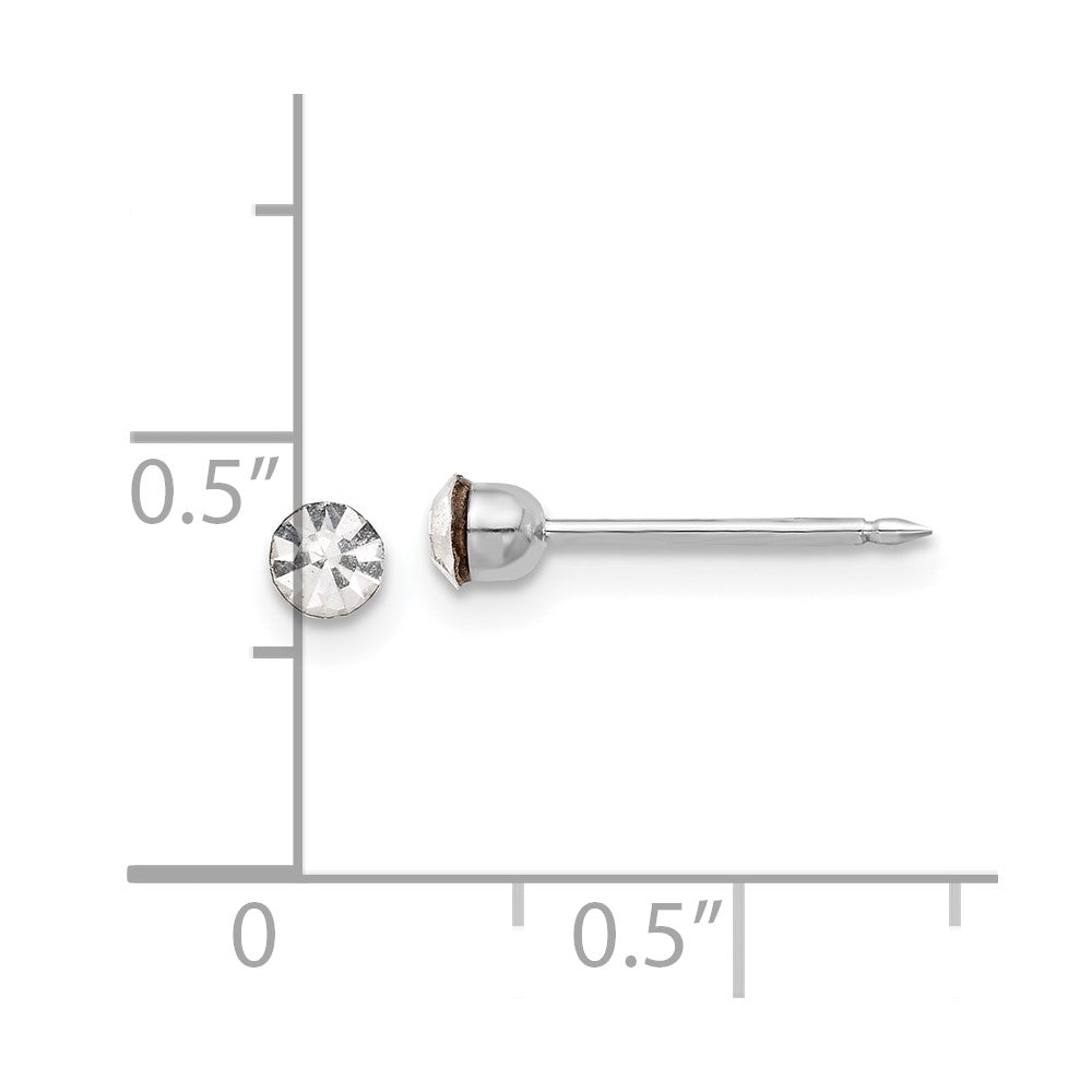 Inverness 14K White Gold 3.3mm Swarovski Crystal Post Earrings