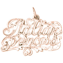 14K or 18K Gold Italian Princess Pendant