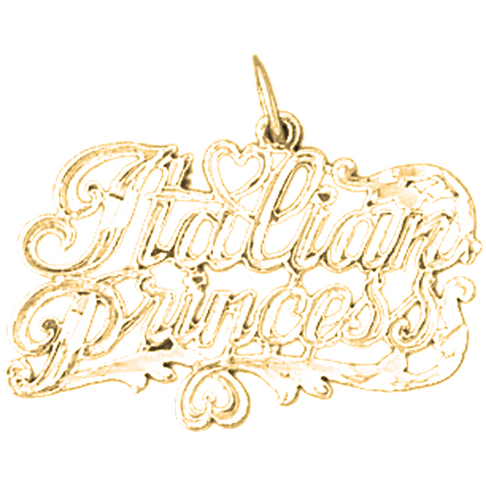 14K or 18K Gold Italian Princess Pendant