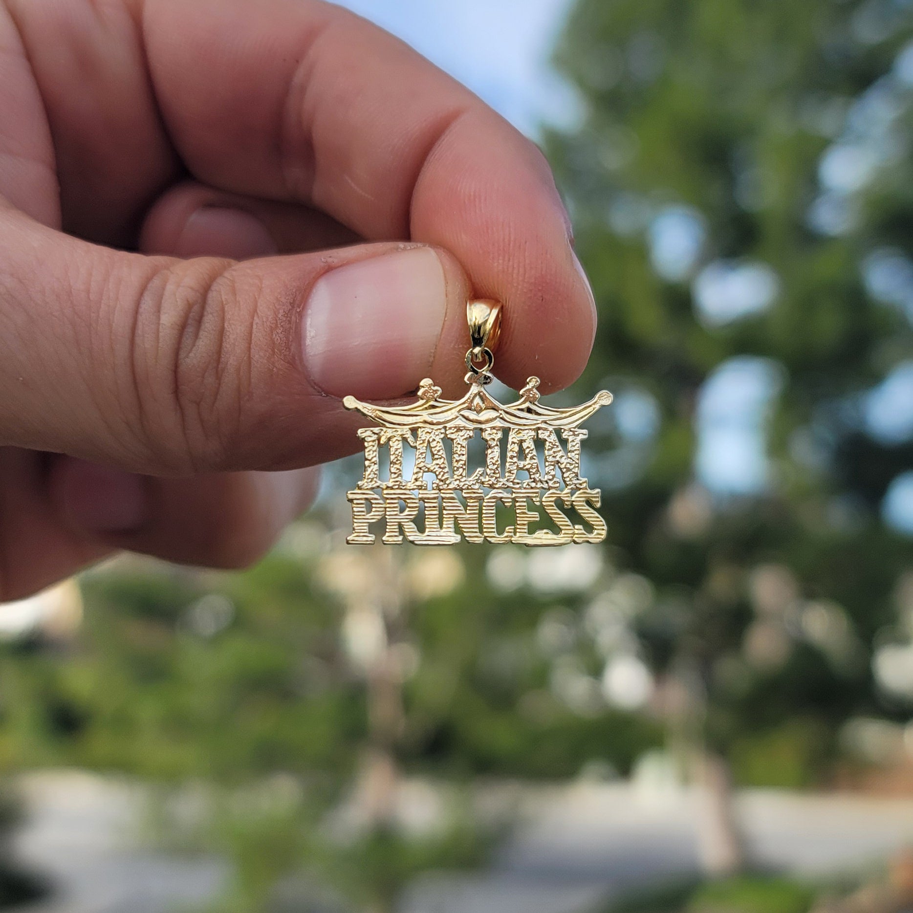 14K or 18K Gold Italian Princess Pendant