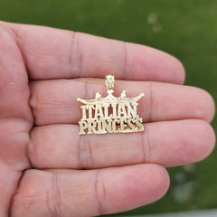 14K or 18K Gold Italian Princess Pendant
