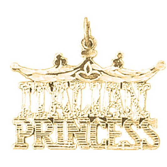 14K or 18K Gold Italian Princess Pendant