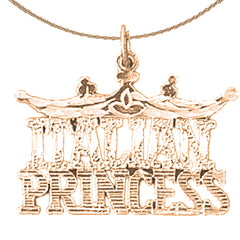 14K or 18K Gold Italian Princess Pendant