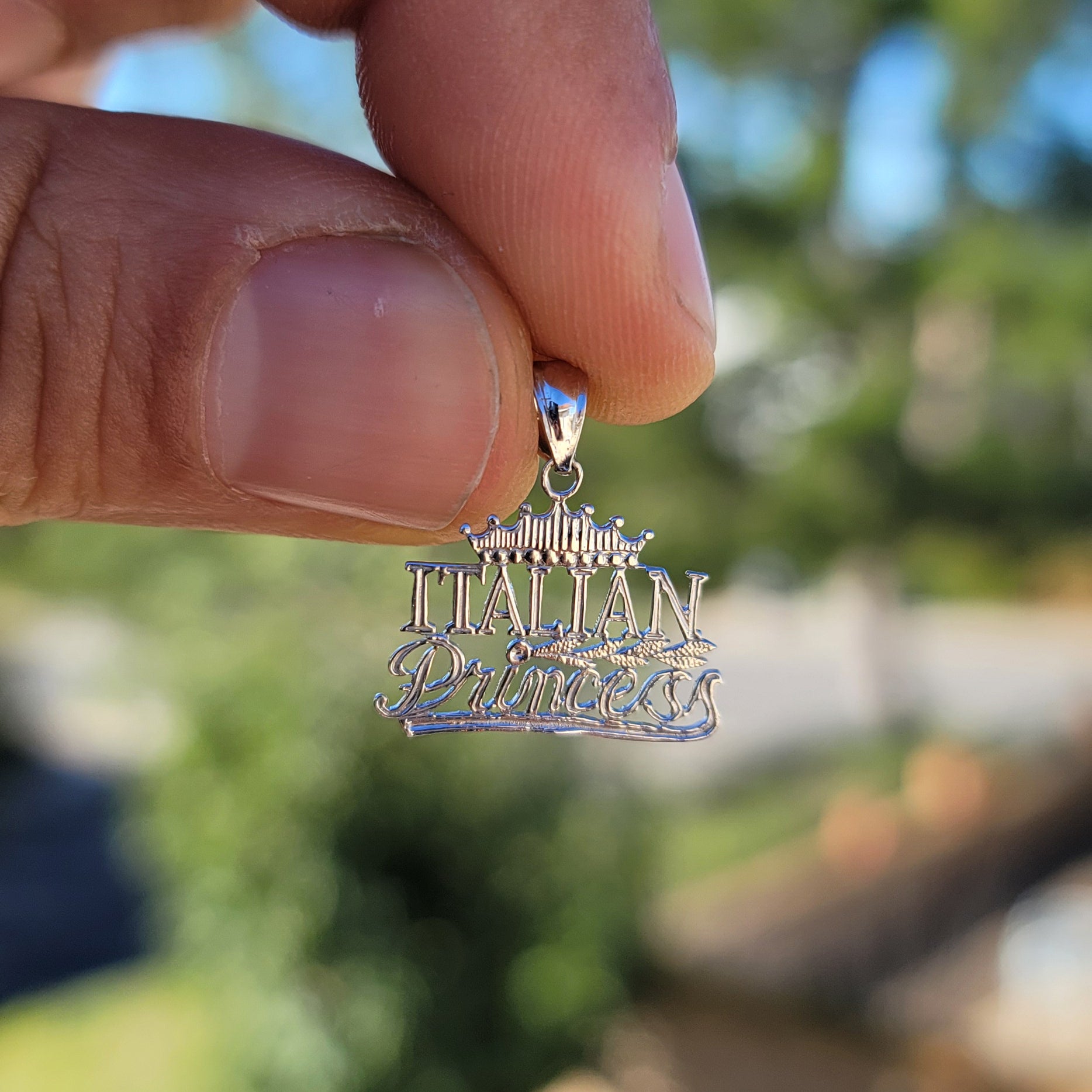 14K or 18K Gold Italian Princess Pendant