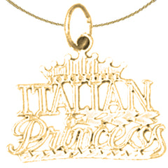 14K or 18K Gold Italian Princess Pendant