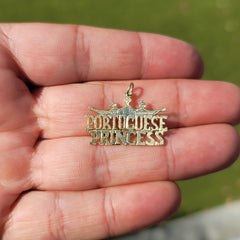 14K or 18K Gold Portuguese Princess Pendant