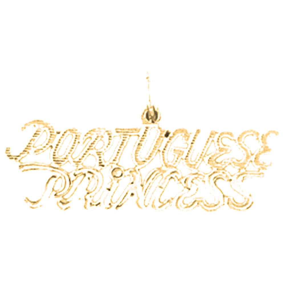 14K or 18K Gold Portuguese Princess Pendant