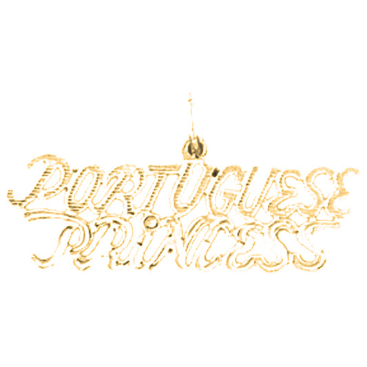 14K or 18K Gold Portuguese Princess Pendant