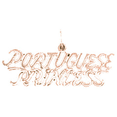 14K or 18K Gold Portuguese Princess Pendant