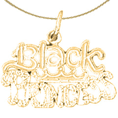 14K or 18K Gold Black Princess Pendant
