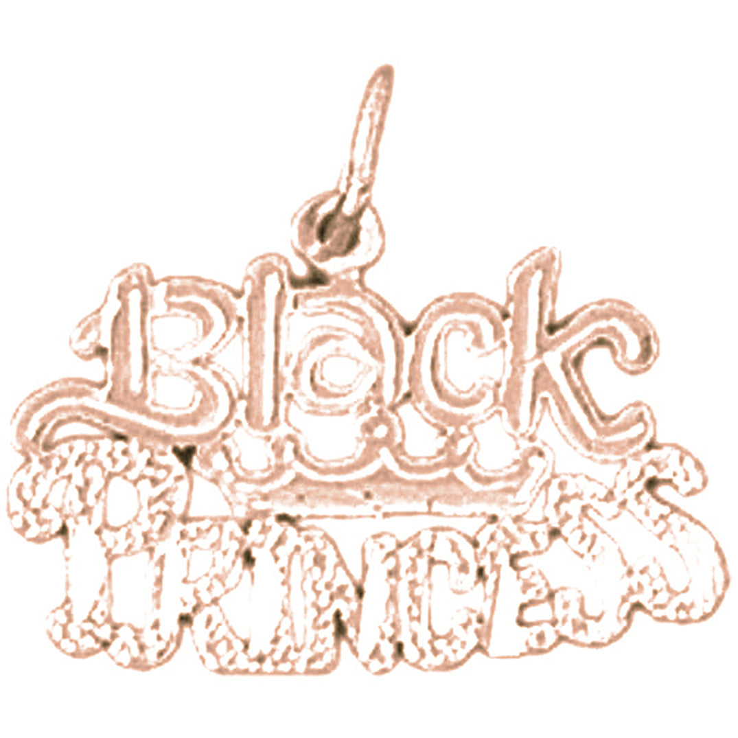 14K or 18K Gold Black Princess Pendant